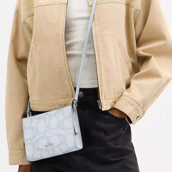 Coach Blue Slim Crossbody Bag In Sketch Signature Canvas NWT $250 MSRP - Picture 5 of 10